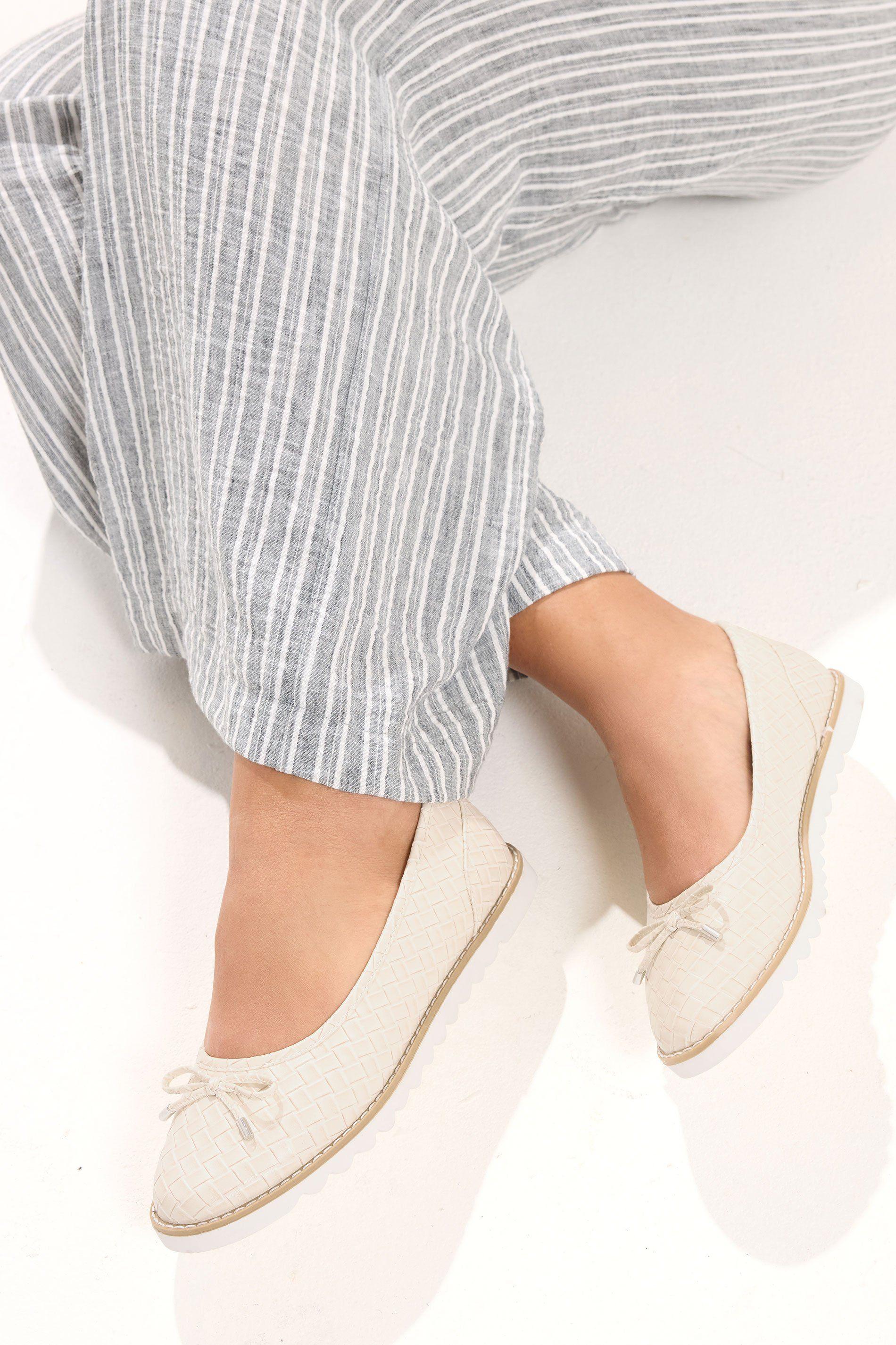 Textured Ballet Pumps In Wide E Fit and Extra Wide EEE Fit by YOURS