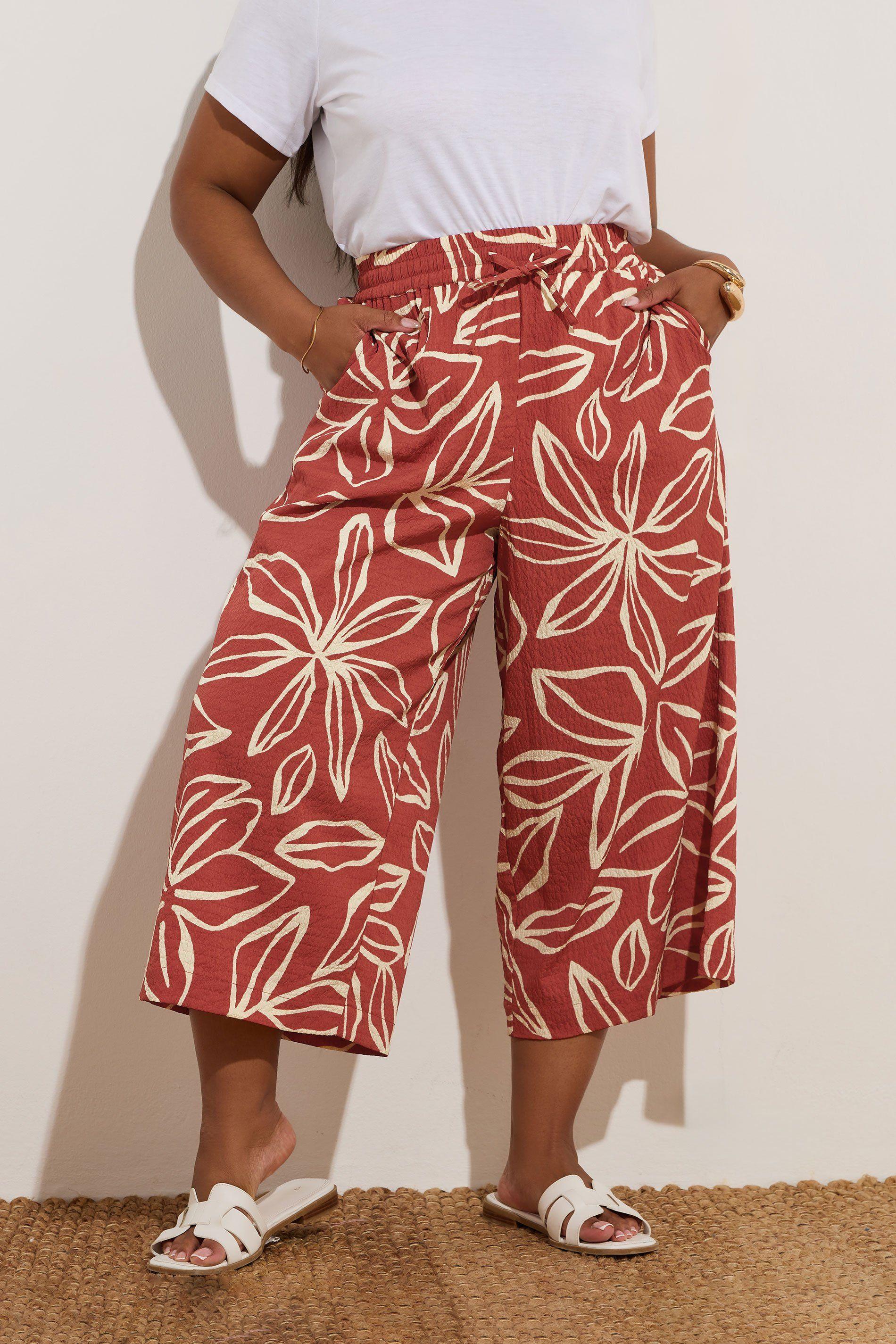 Textured Floral Midaxi Culottes by YOURS