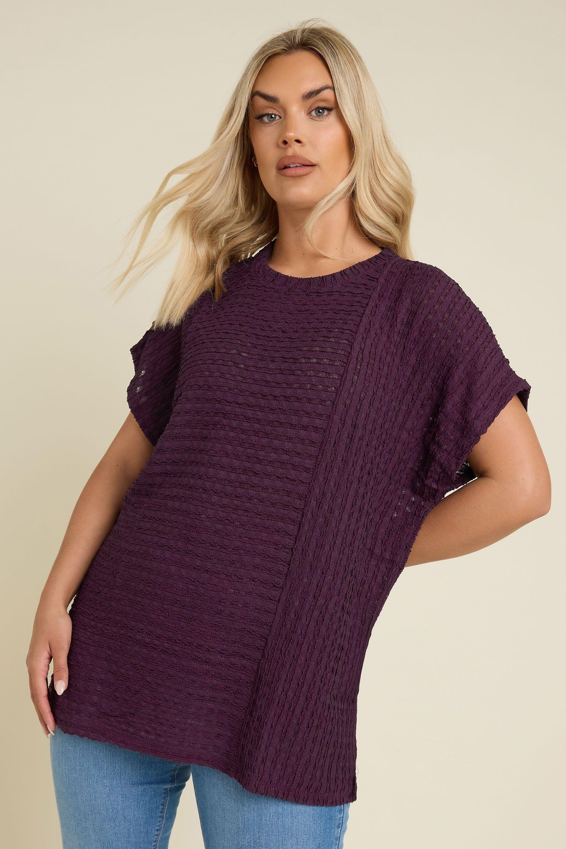Textured Split Seam Top by YOURS