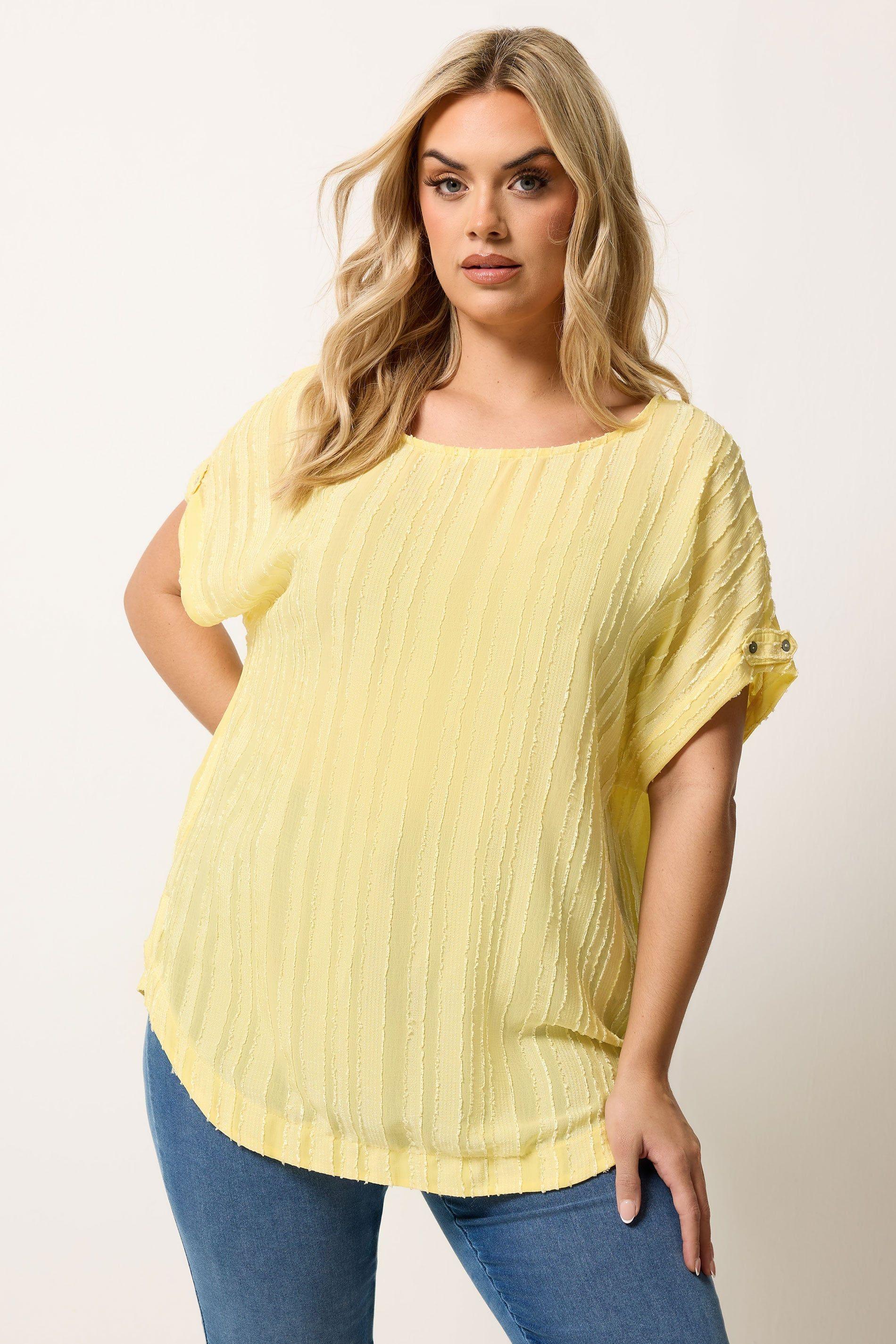 Textured Tab Sleeve Top by YOURS