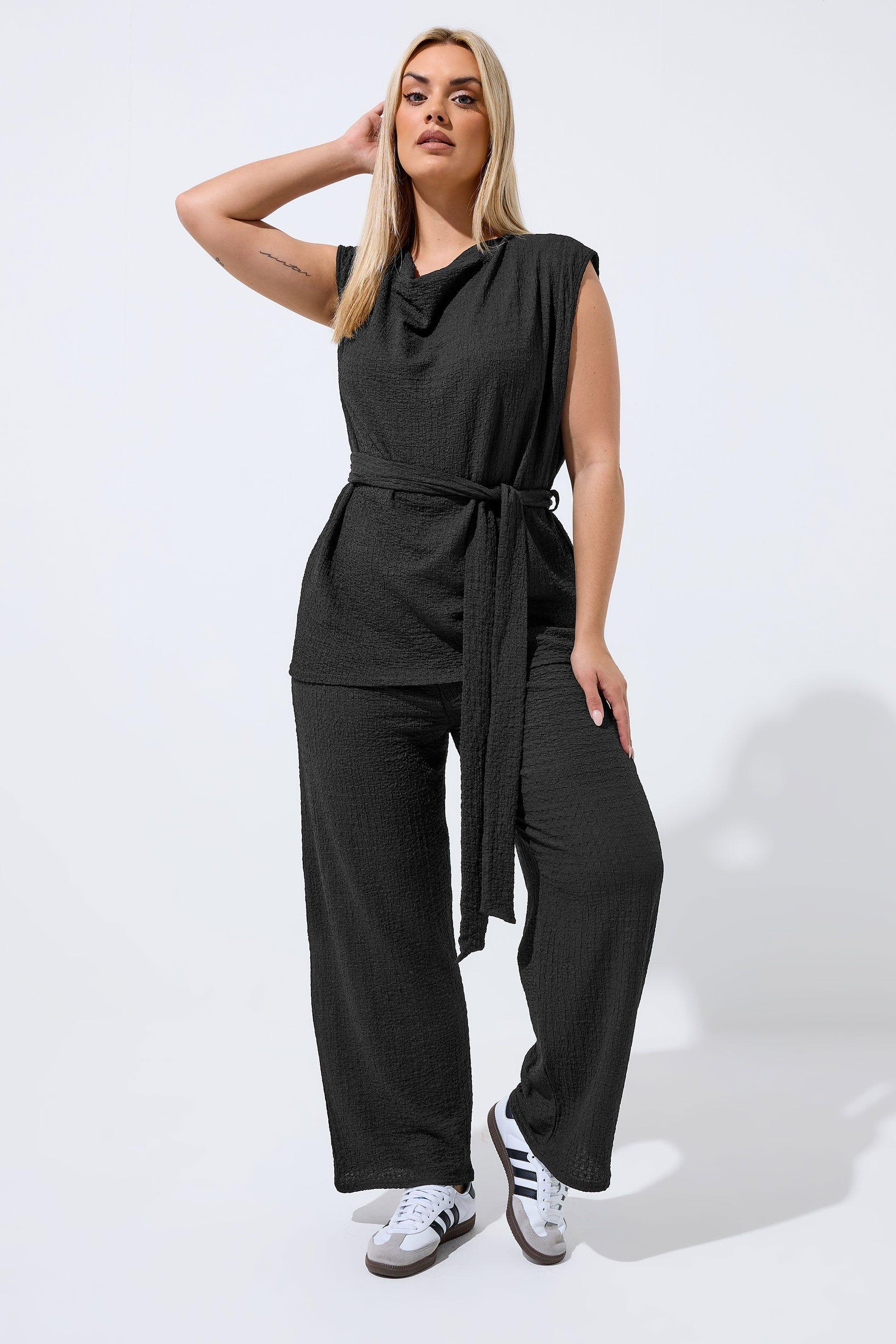 Textured Wide Leg Trousers by YOURS