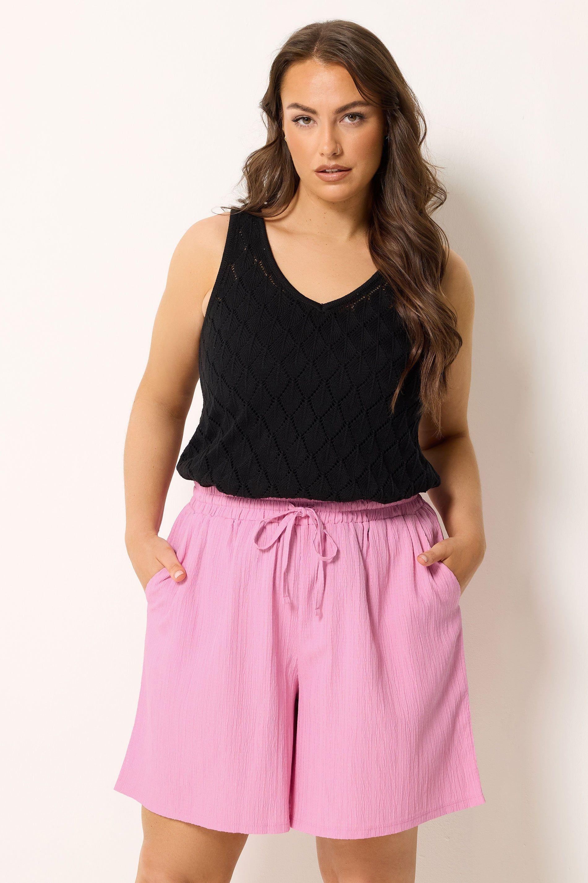 Textured Woven Shorts by YOURS