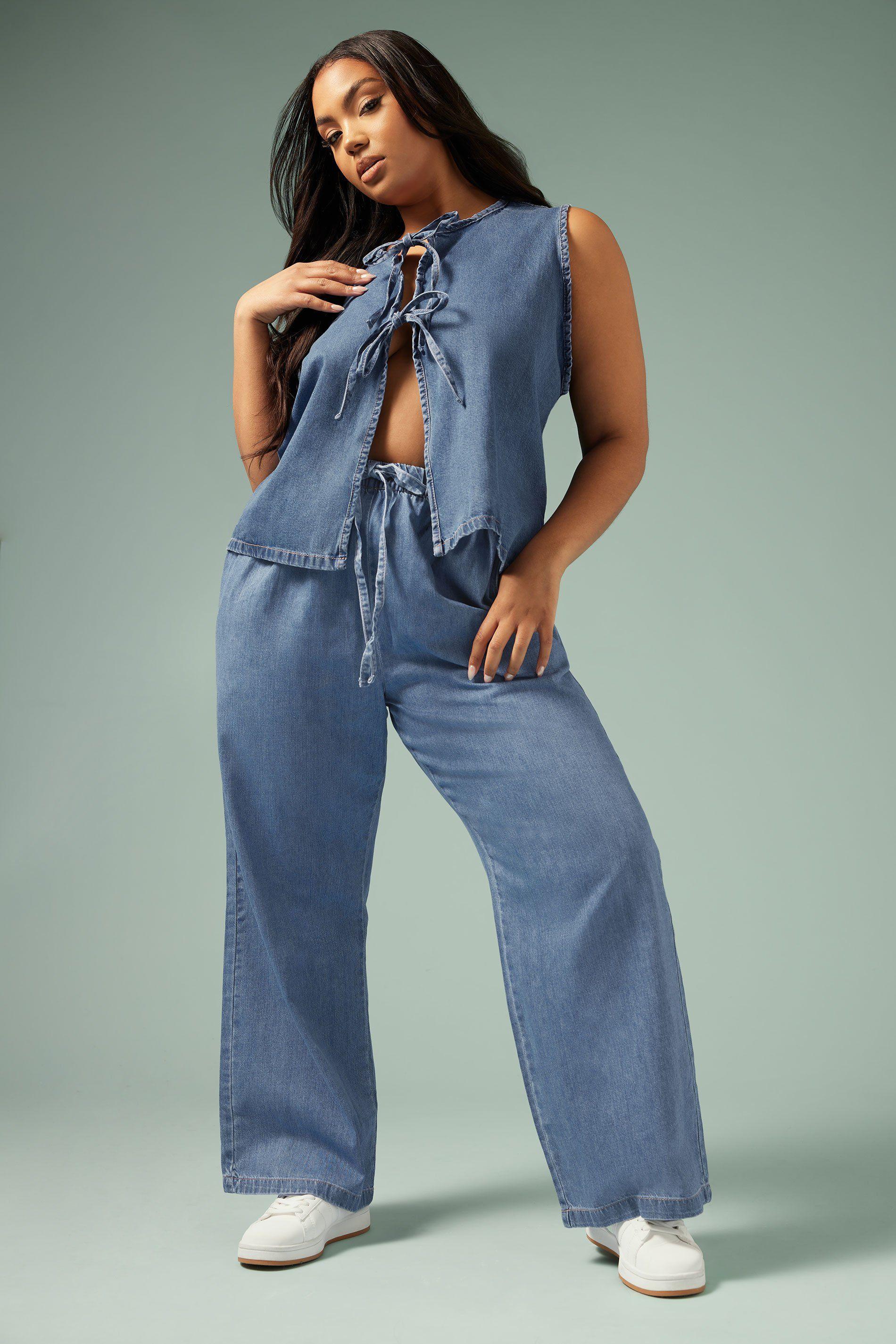Tie Detail Denim Jeans by YOURS