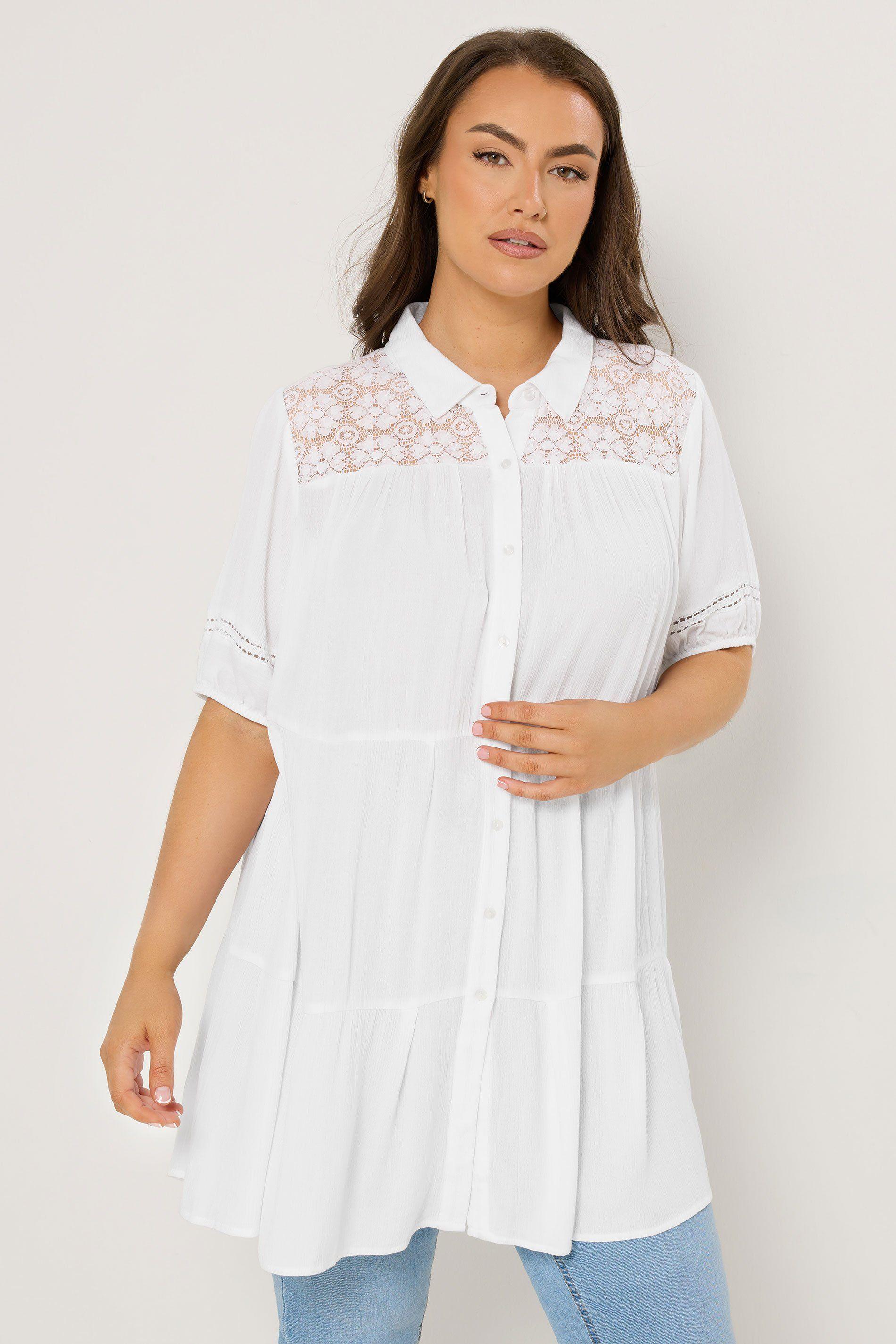 Tiered Crochet Detailed Shirt by YOURS