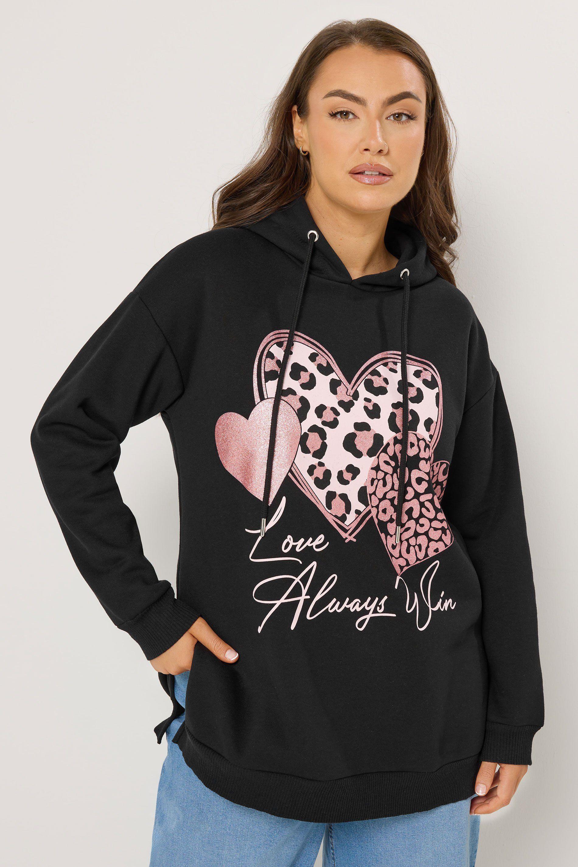 Triple Heart Leopard Hoodie by YOURS