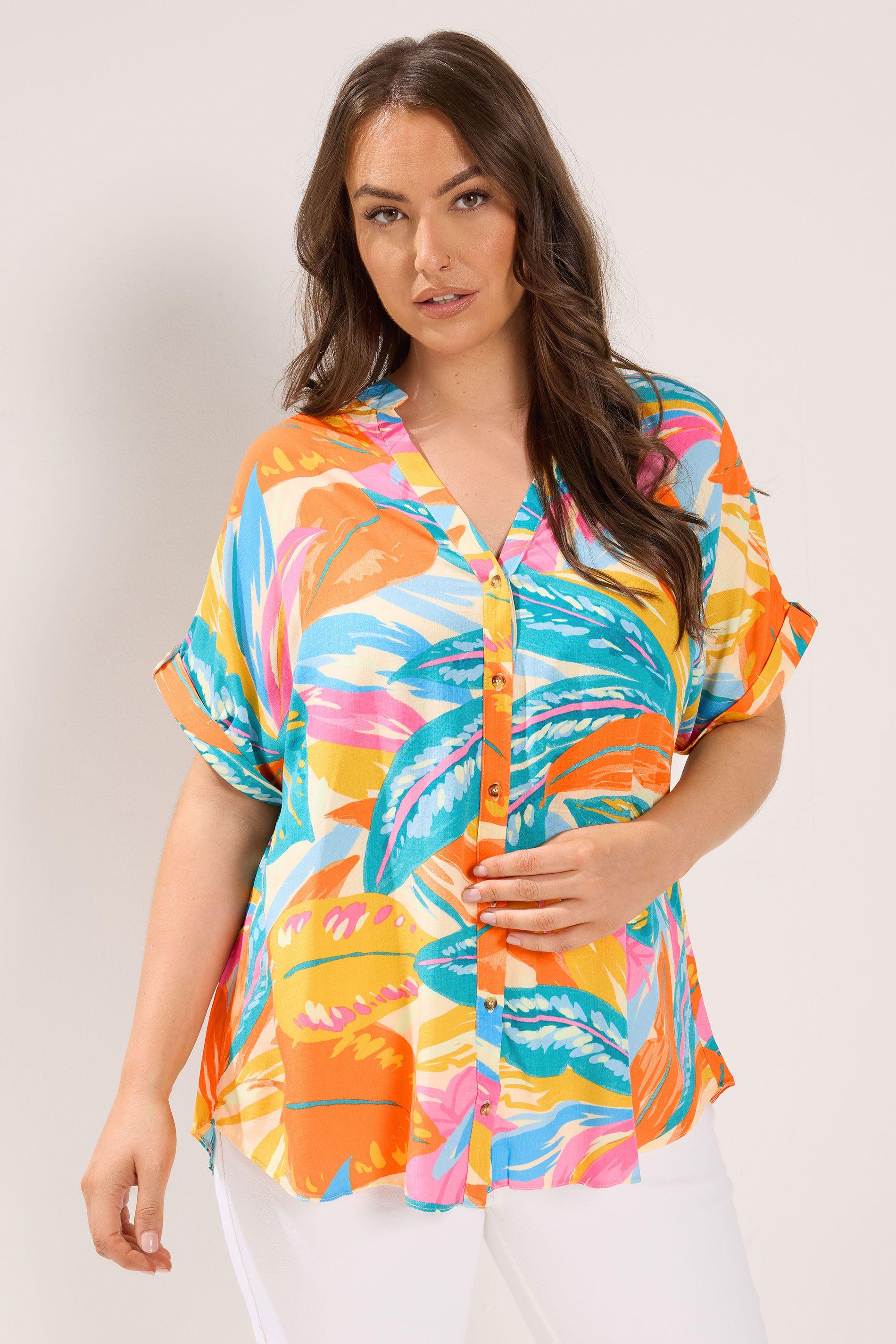 Tropical Tab Detail Shirt by YOURS