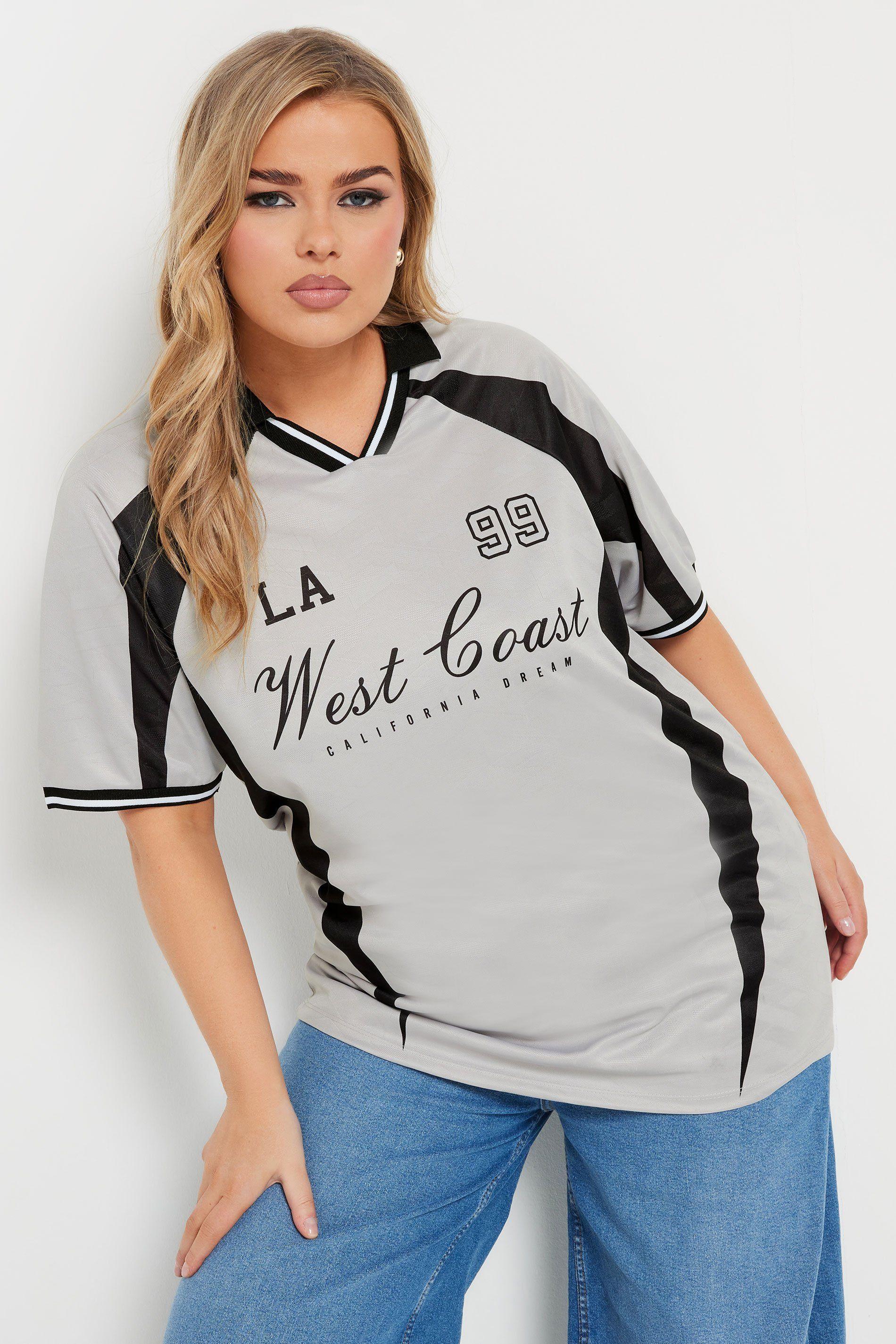 'West Coast' Slogan Collared Top by YOURS