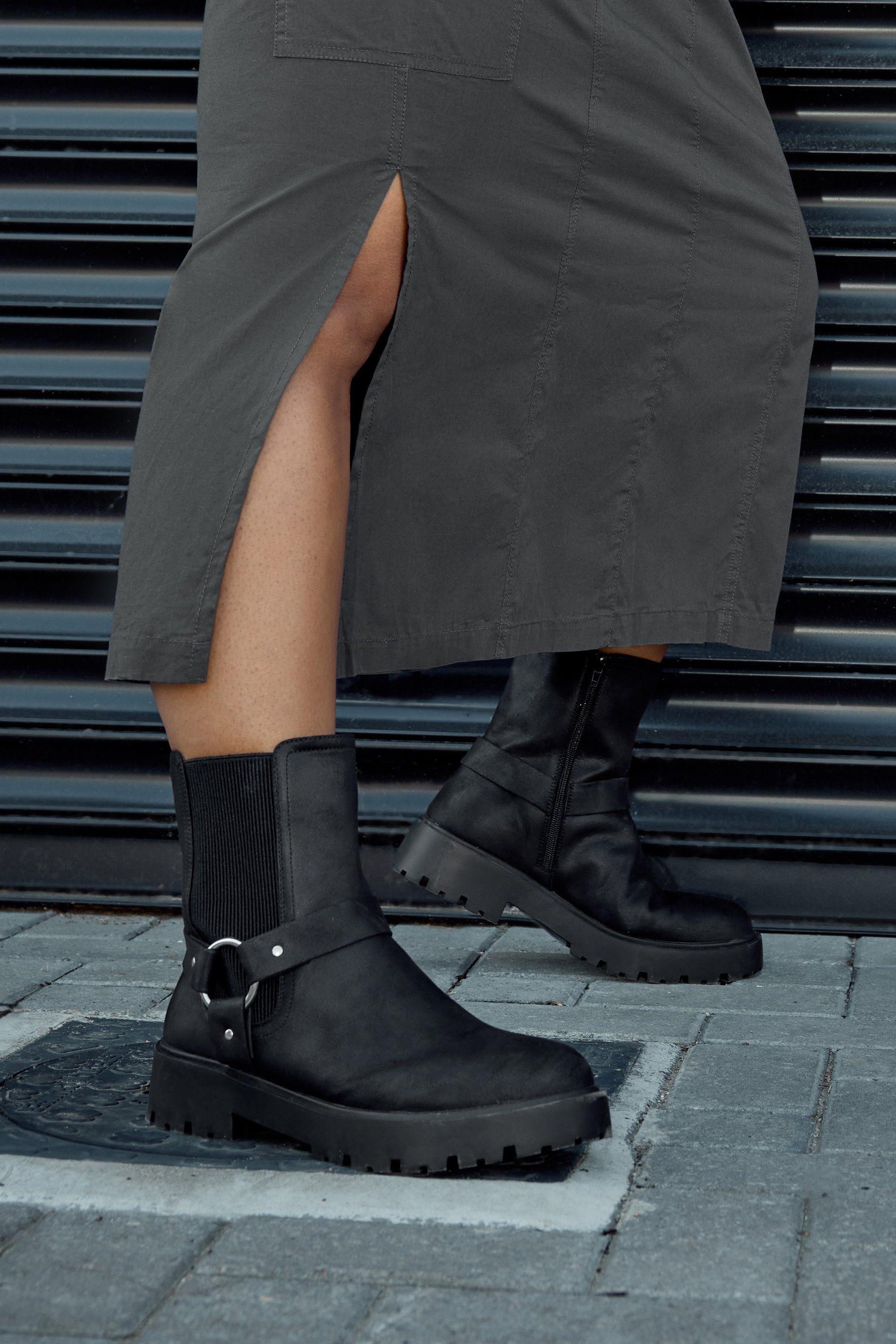 Wide Fit & Extra Wide Fit Chunky Biker Chelsea Boot by YOURS