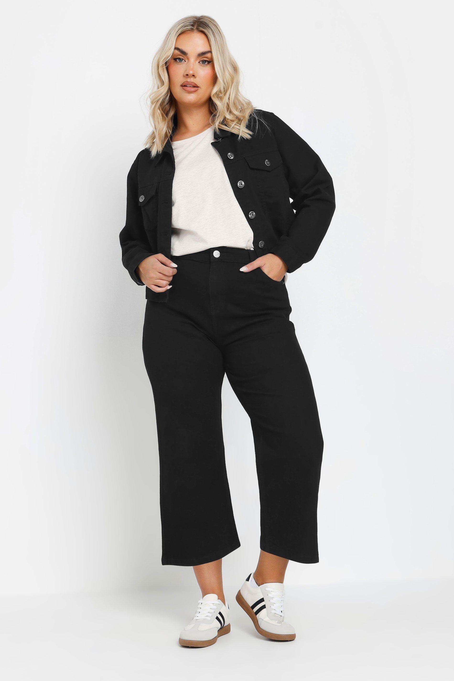 Wide Leg Cropped Denim Jeans by YOURS