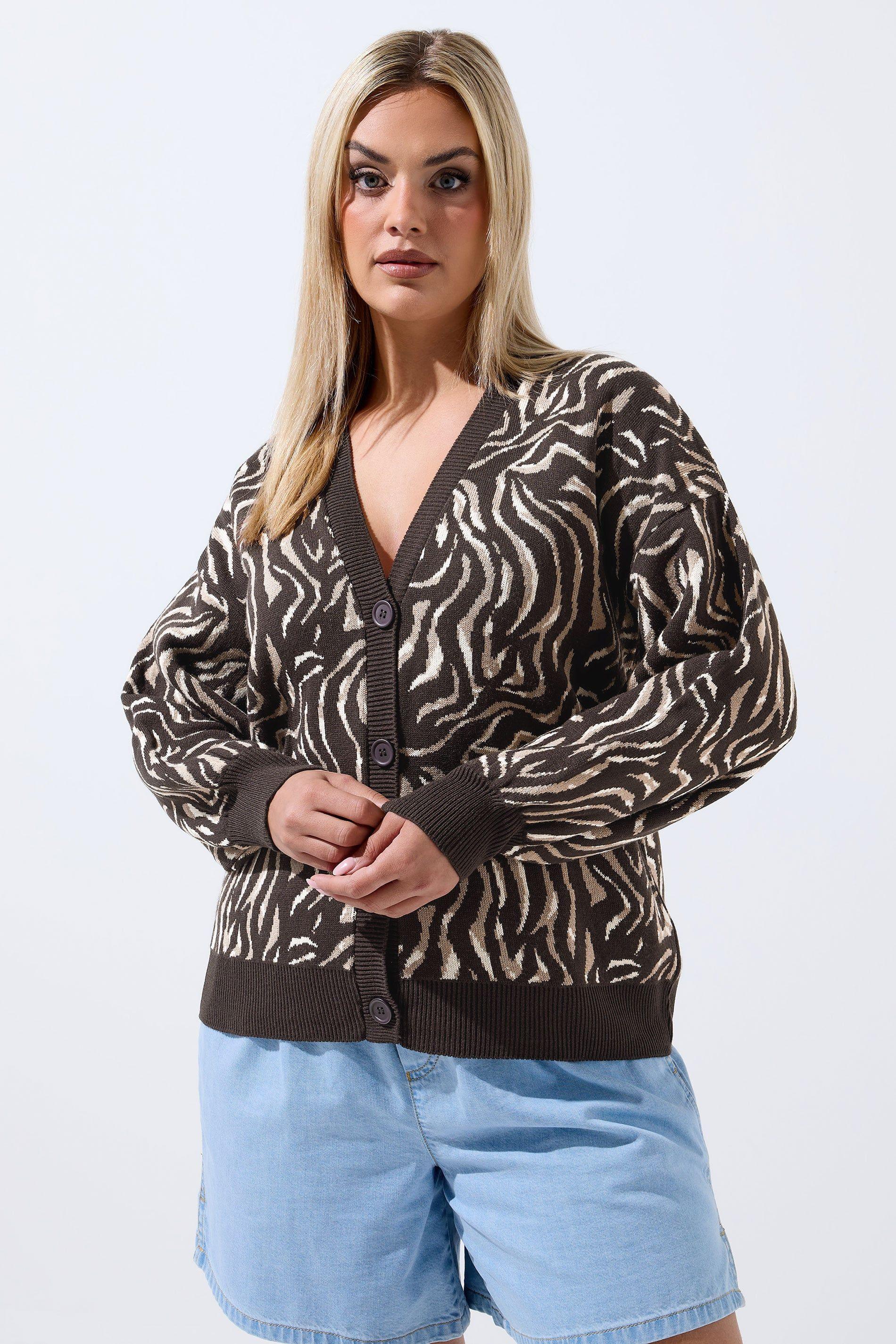 Zebra Balloon Sleeve Cardigan by YOURS