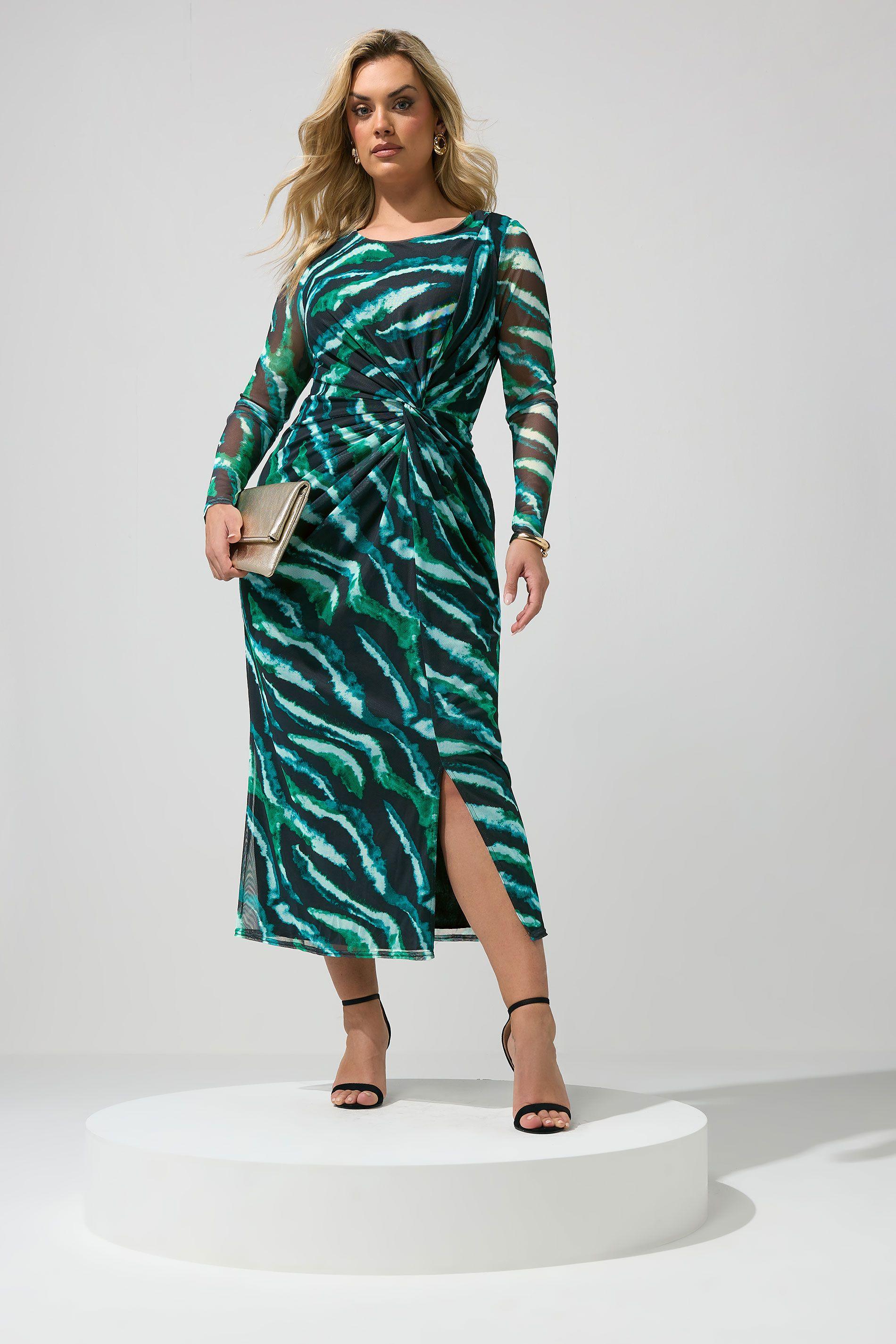 Zebra Mesh Midi Dress by YOURS