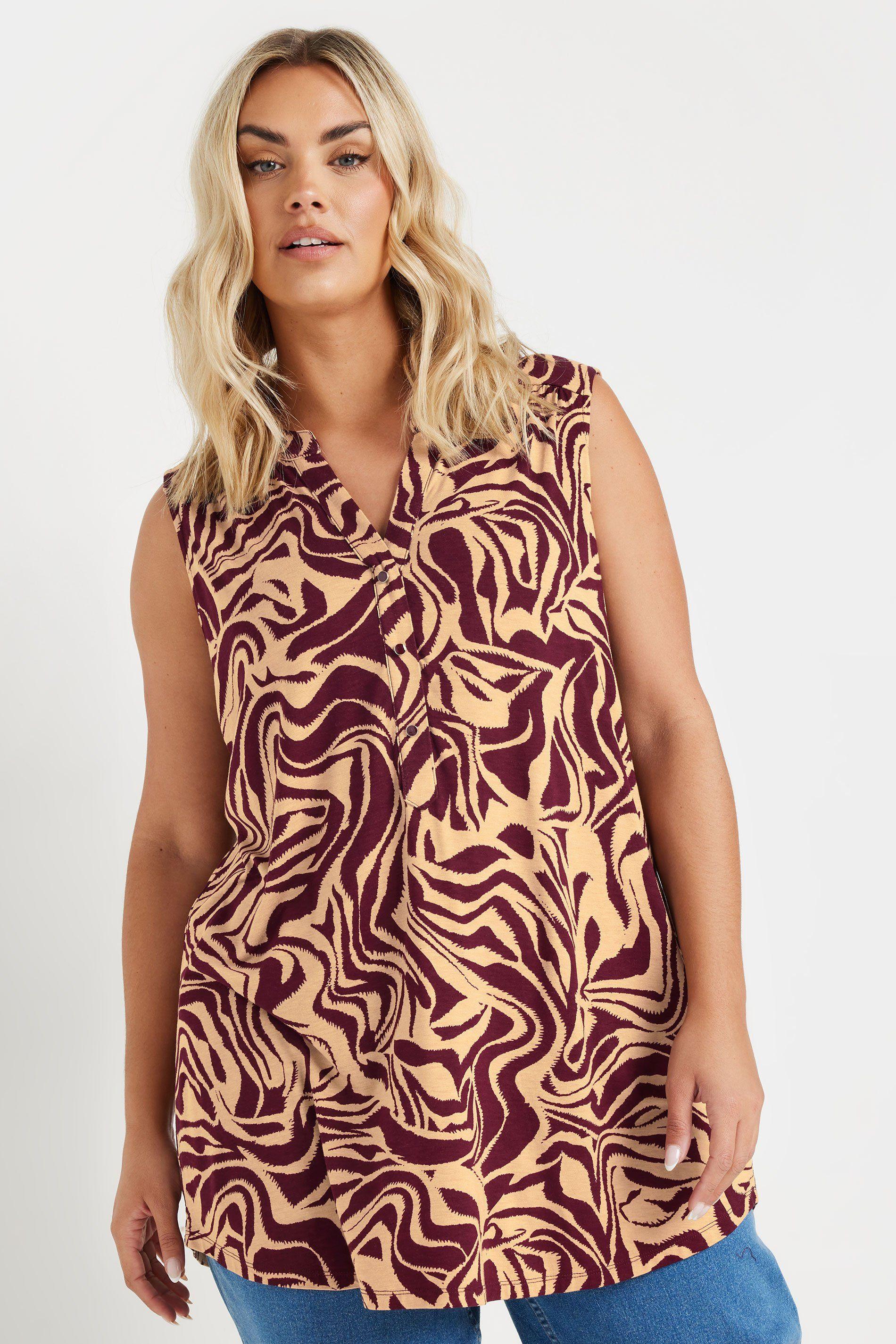 Zebra Print Sleeveless Blouse by YOURS