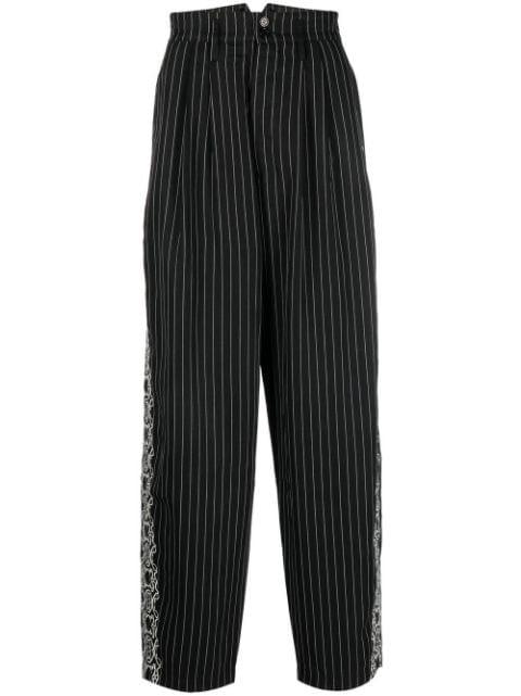 high-rise pinstripe trousers by YOUTHS IN BALACLAVA