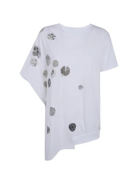 Angel asymmetric graphic-print T-shirt by Y'S