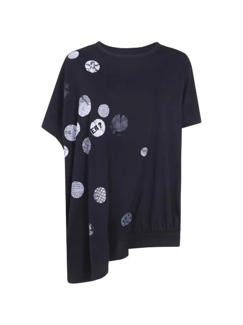 Angel graphic-print asymmetric T-shirt by Y'S