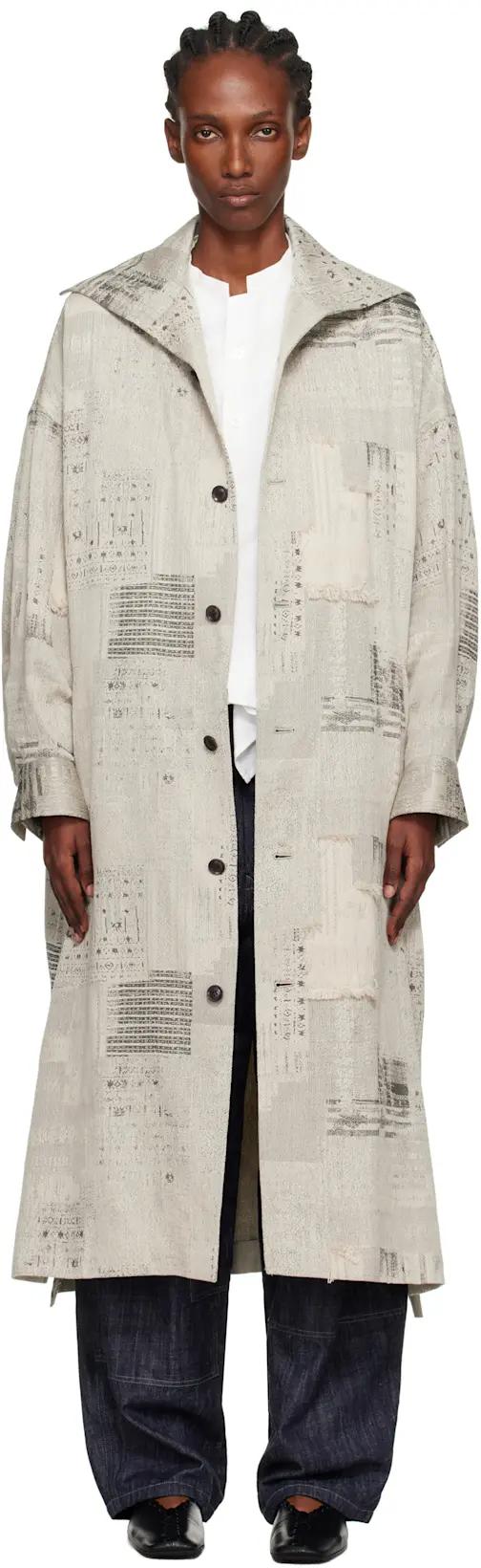 Beige U-Stand D Big Coat by Y'S