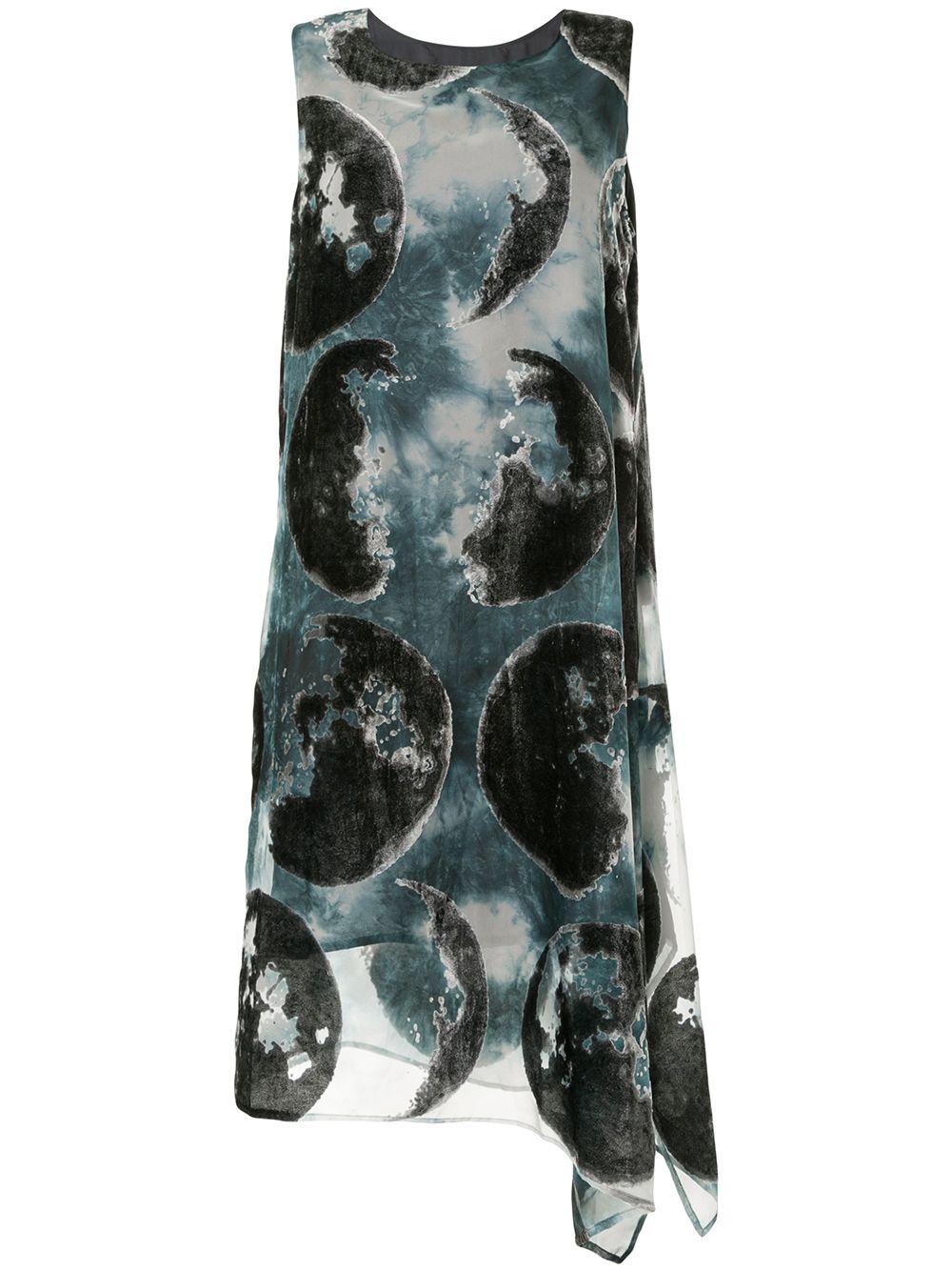 Moon print sleeveless midi dress by Y'S