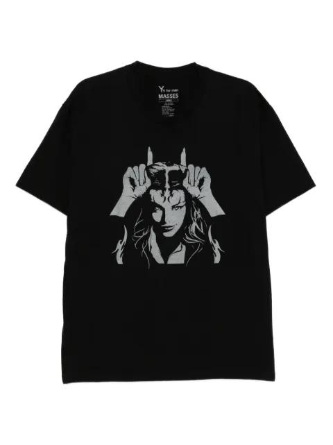 Y's for men × MASSES printed T-shirt by Y'S