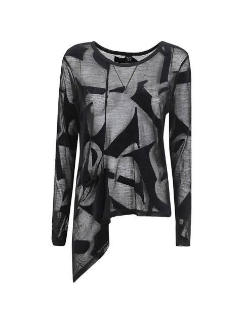asymmetric abstract-print top by Y'S