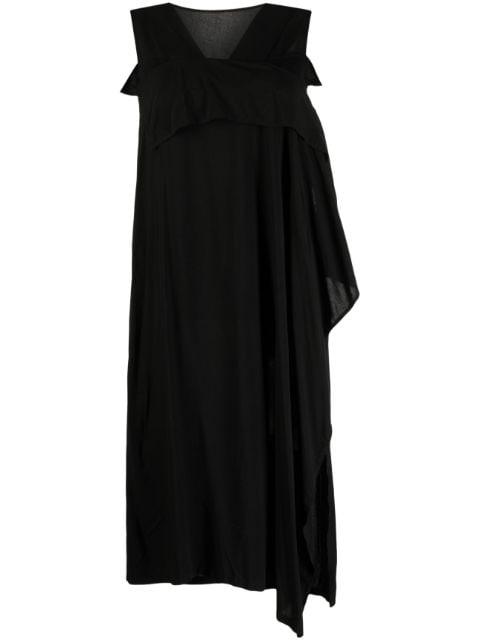 asymmetric draped midi dress by Y'S