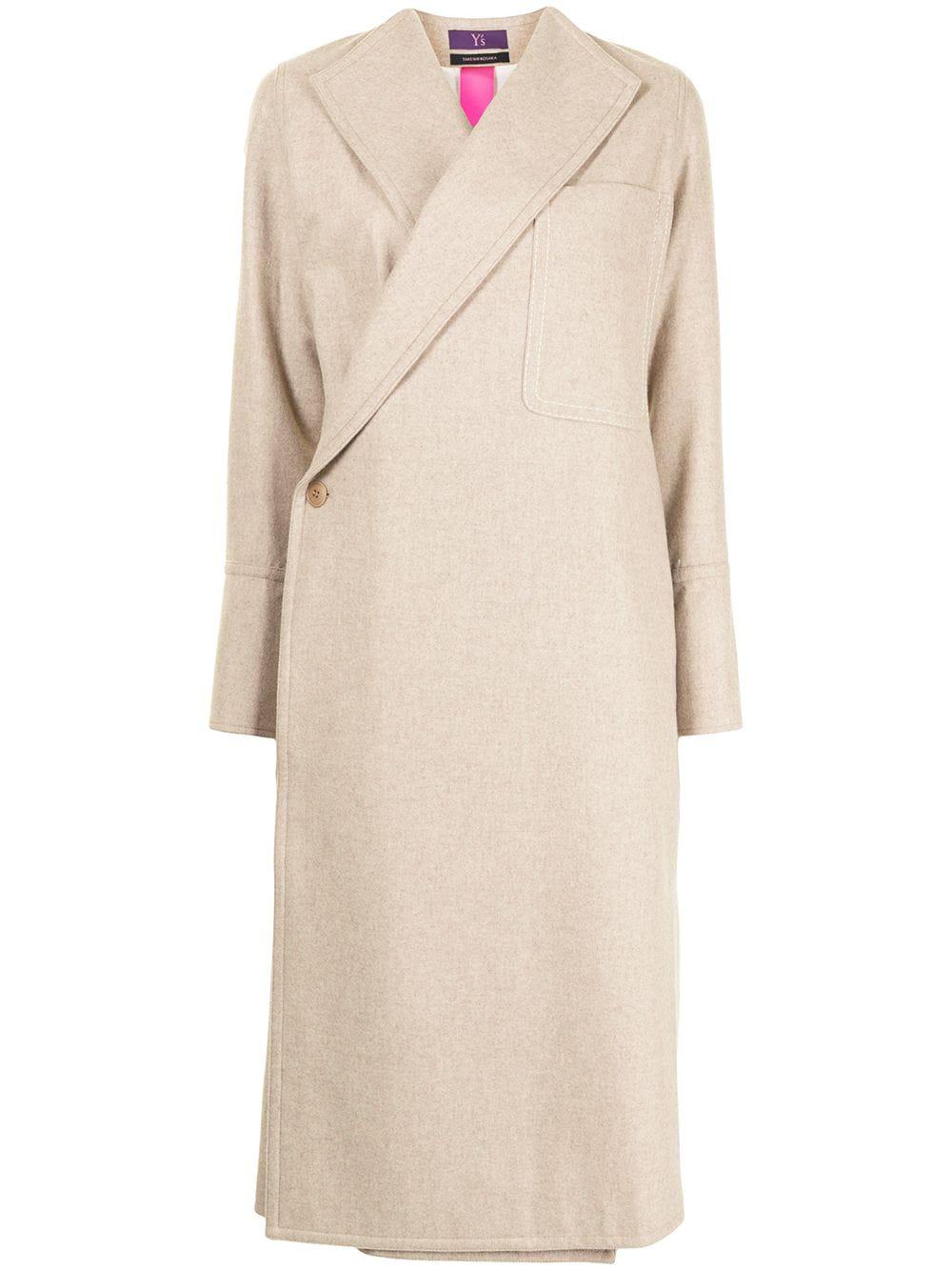 asymmetric front wool coat by Y'S