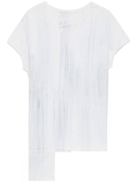 asymmetric-hem cotton T-shirt by Y'S