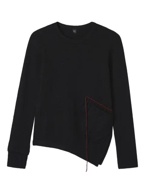 asymmetric-pocket wool sweater by Y'S