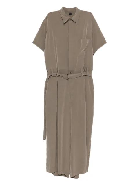 belted pocket jumpsuit by Y'S
