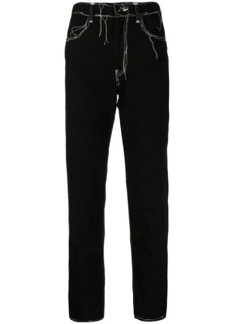 contrast-stitch jeans by Y'S