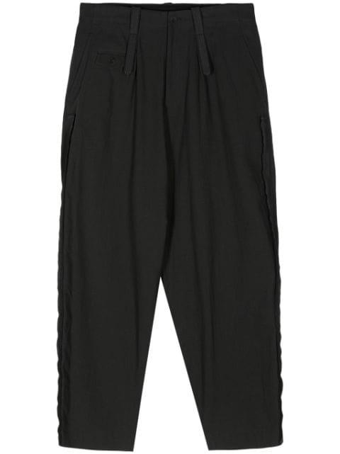cotton-blend tapered trousers by Y'S