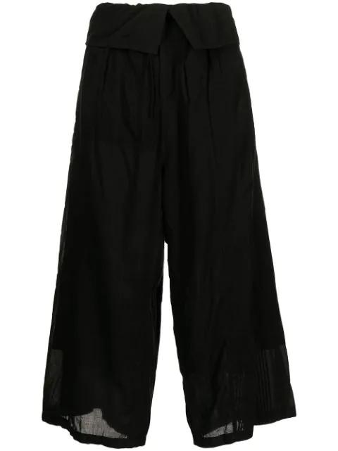 cropped paperbag-waist culottes by Y'S