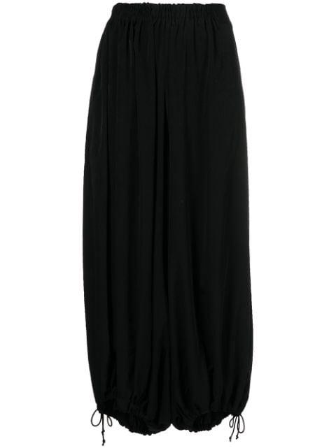 cropped tapered-leg trousers by Y'S