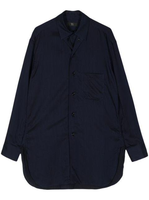 cut-out twill shirt by Y'S