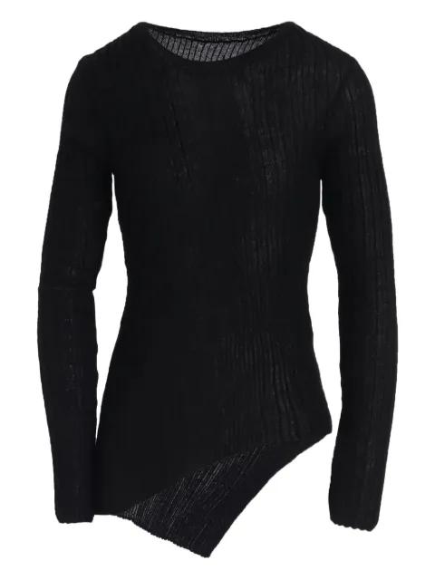 diagonal ribbed t-shirt by Y'S