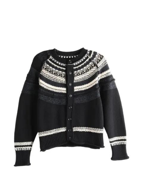 fair-isle raglan-sleeve cardigan by Y'S