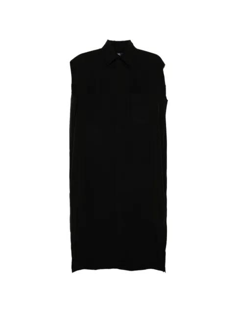 frayed-edge sleeveless shirt dress by Y'S