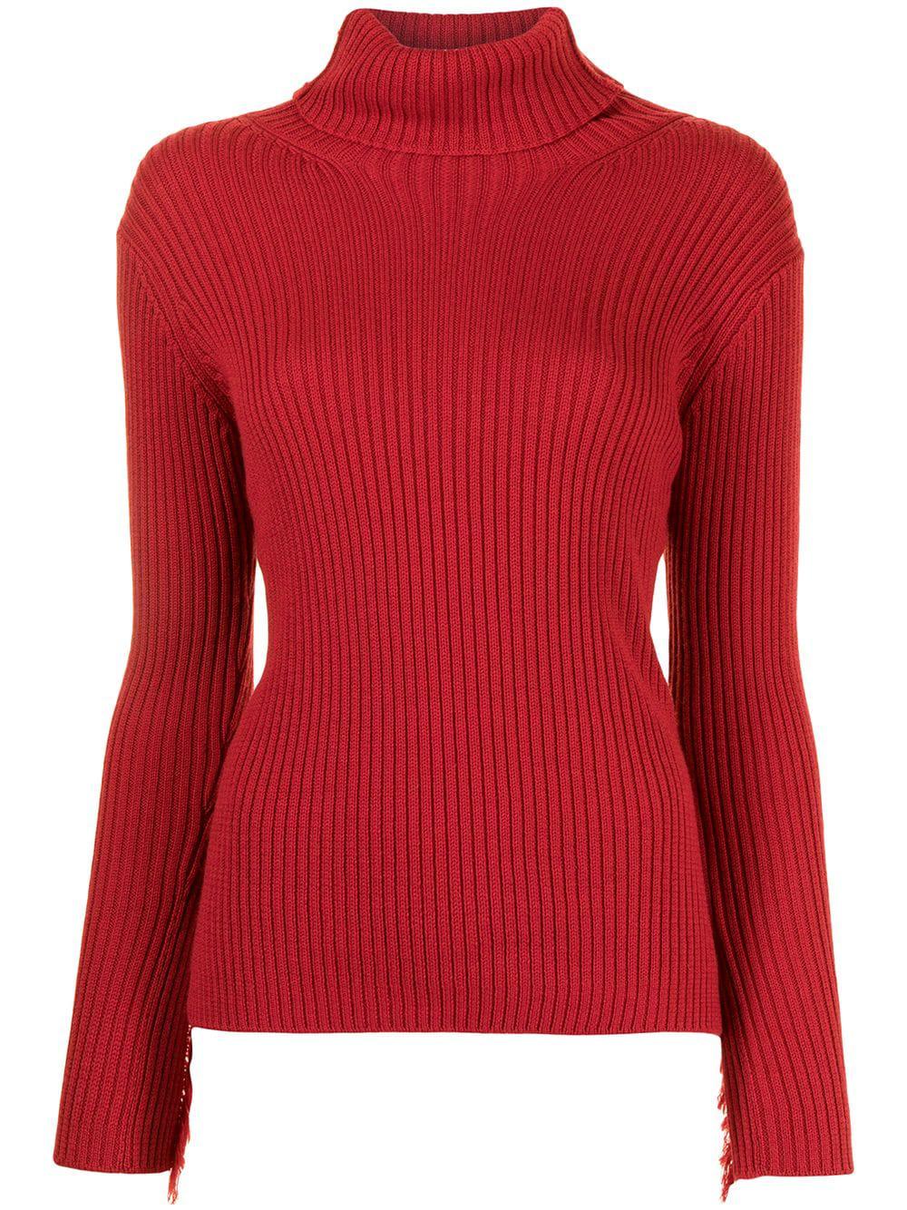 fringed ribbed jumper by Y'S