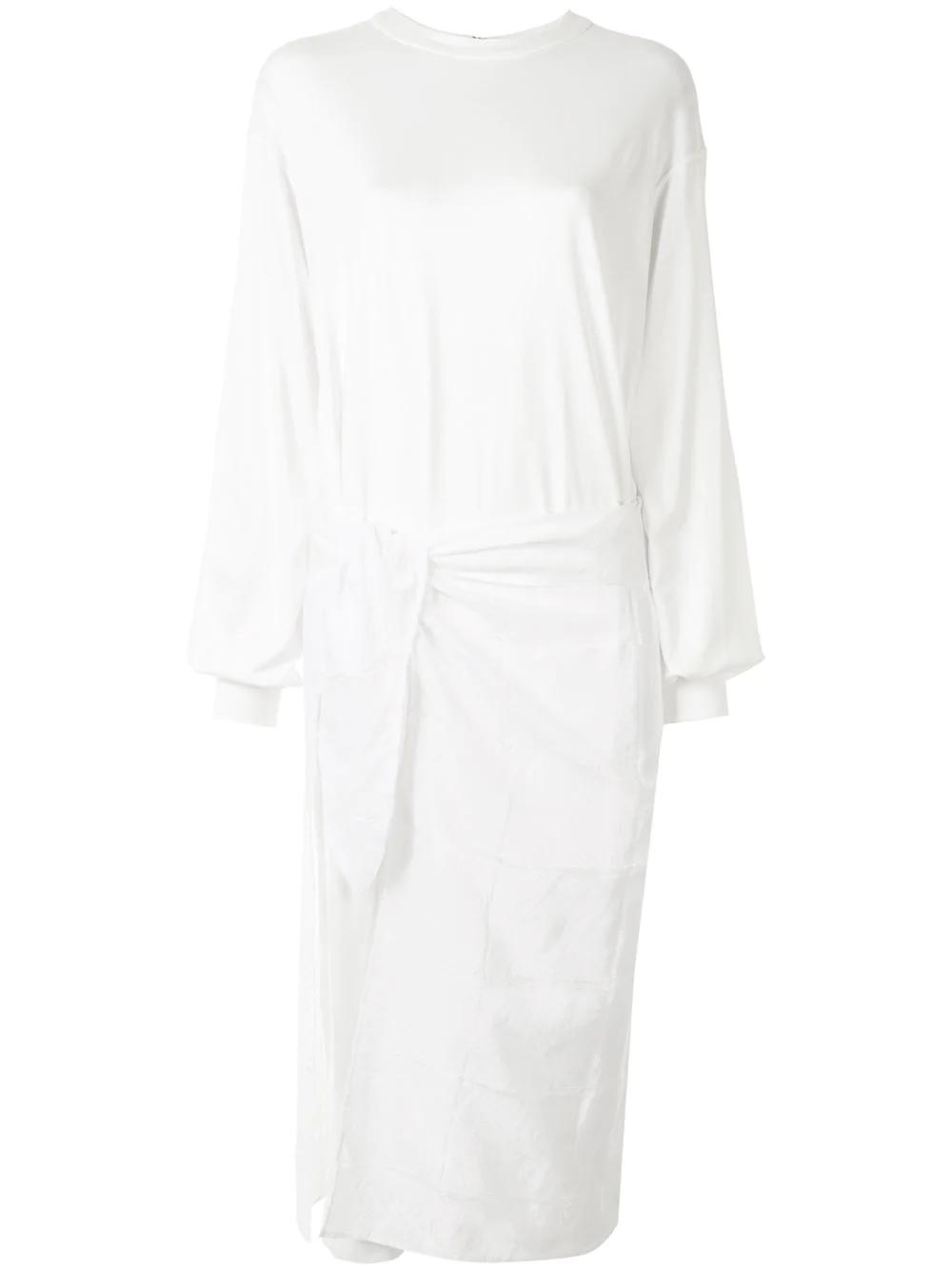 front tie long-sleeved dress by Y'S