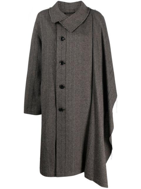 herringbone-pattern asymmetric coat by Y'S
