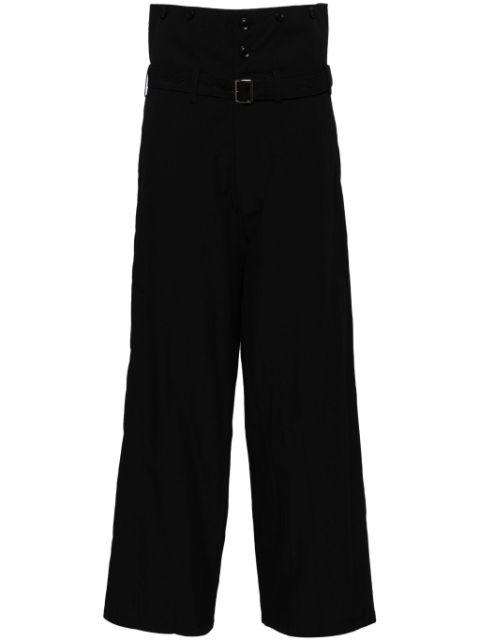 high-waisted cotton trousers by Y'S