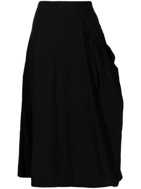 high-waisted ruched skirt by Y'S