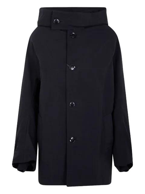 hoodied buttoned coat by Y'S