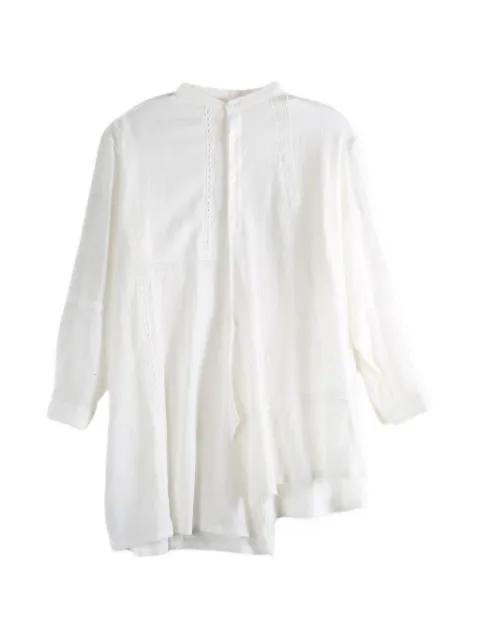 lace-trim asymmetric shirt by Y'S