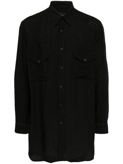 long-sleeve flax shirt by Y'S