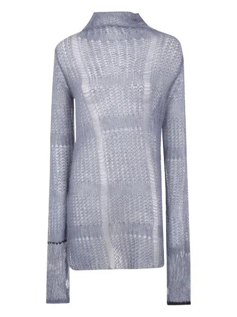 open-knit long sleeved sweater by Y'S