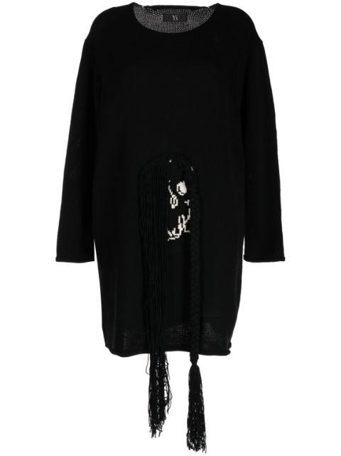 oversized intarsia-knit skeleton jumper by Y'S