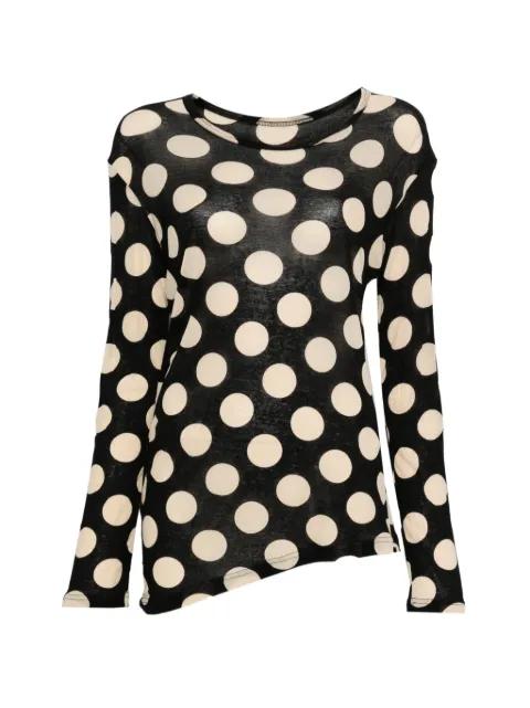polka dot long-sleeve top by Y'S