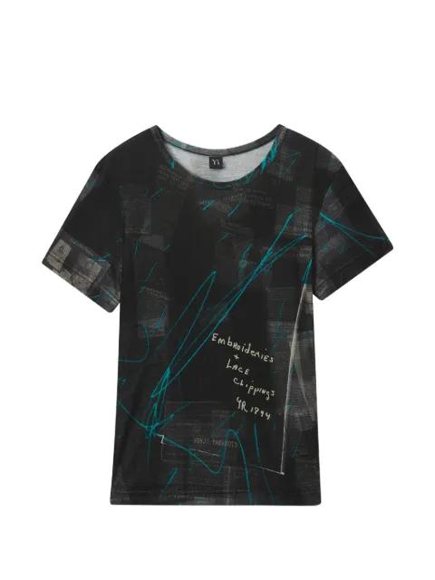 printed crew-neck T-shirt by Y'S
