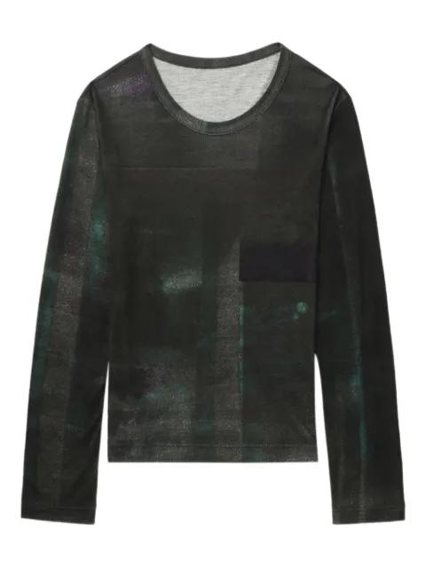 printed long-sleeve T-shirt by Y'S