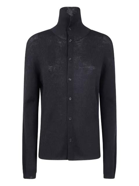 ribbed high-neck cardigan by Y'S